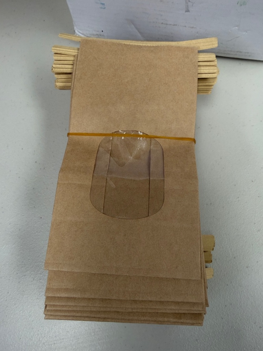 204 count Bulk Kraft Paper Bags with Clear Window - Natural Brown and 17 sheets